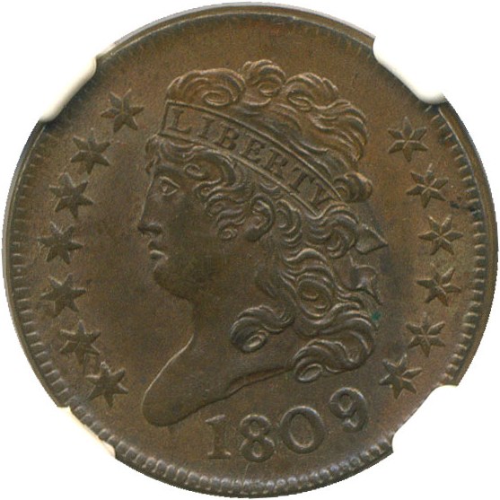 image for: 1809/6 1/2c NGC/CAC MS62 BN (C-5)