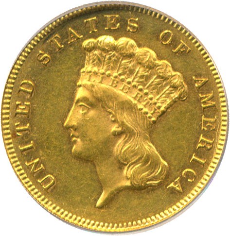 image for: 1886 $3 PCGS/CAC AU58