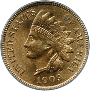 image for: 1909-S 1c PCGS MS65 RD (Indian) OGH