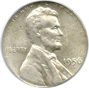 image for: Mint Error: 1956 1c PCGS AU58 (Struck on Silver 10c Planchet)