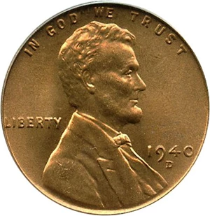 image for: 1940-D 1c PCGS/CAC MS67 RD