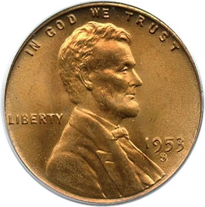 image for: 1953-S 1c PCGS MS67 RD