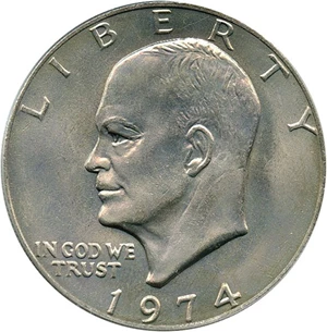 image for: 1974 $1 PCGS MS65 OGH