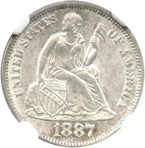 image for: 1887-S 10c NGC AU58
