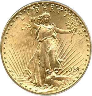 image for: 1928 $20 PCGS/CAC MS65 OGH