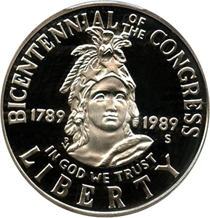 image for: 1989-S 50c PCGS Proof 70 DCameo (Congress)