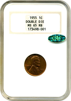 image for: 1955/1955 1c NGC/CAC MS65 RB (Doubled Die)