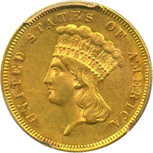 image for: 1860 $3 PCGS/CAC AU55