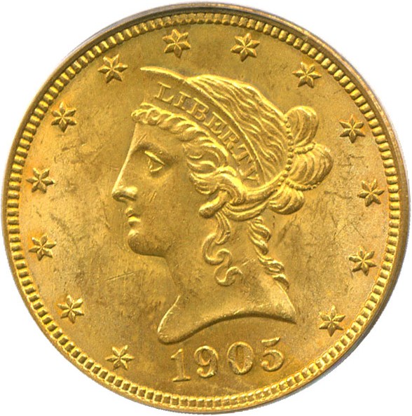 image for: 1905 $10 PCGS/CAC MS63