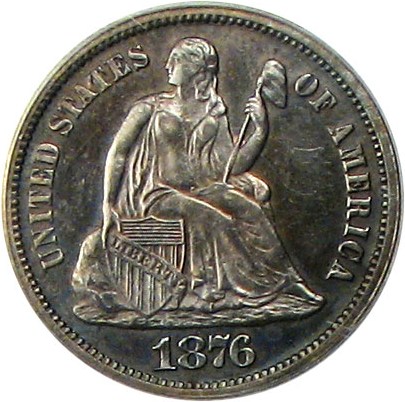 image for: 1876 10c PCGS/CAC Proof 62 OGH