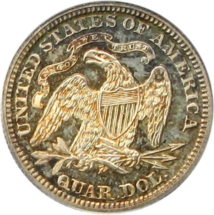 image for: 1872 25c PCGS/CAC Proof 64 Cameo