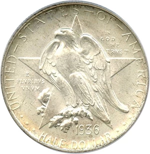 image for: 1936-S Texas 50c PCGS/CAC MS66