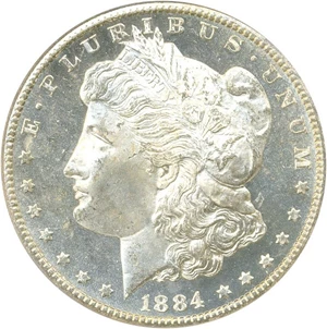 image for: 1884-CC $1 PCGS/CAC MS65 DMPL