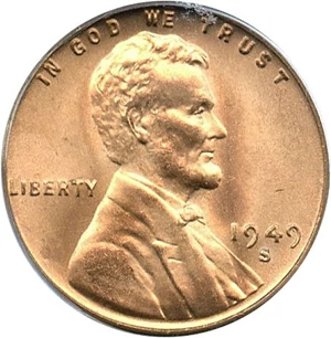 image for: 1949-S 1c PCGS/CAC MS67 RD