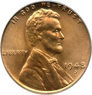 image for: 1948-D 1c PCGS MS67 RD