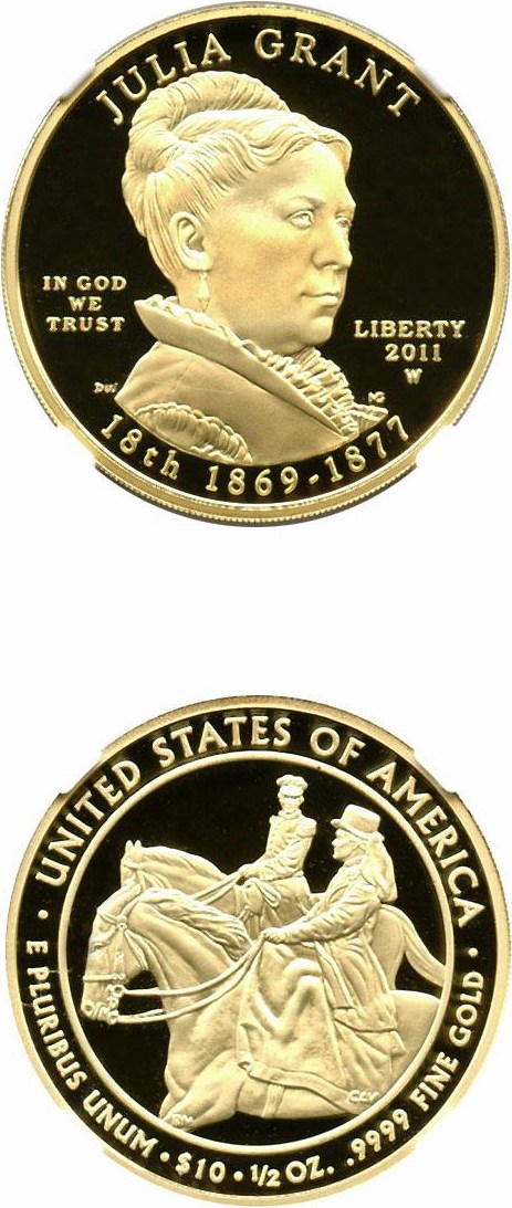 image for: 2011-W $10 NGC Proof 70 UCameo (Julia Grant)