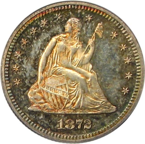 image for: 1872 25c PCGS/CAC Proof 64 Cameo