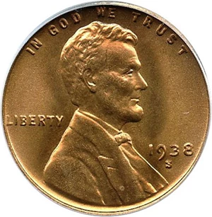 image for: 1938-S 1c PCGS/CAC MS67 RD