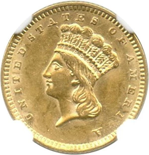 image for: 1861 G$1 NGC MS61