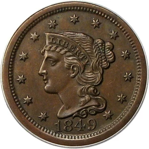 image for: 1849 1c PCGS/CAC MS63 BN