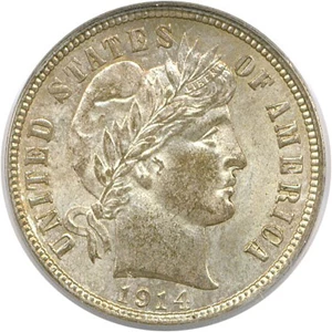 image for: 1914-D 10c PCGS/CAC MS64