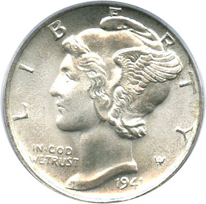 image for: 1941-D 10c PCGS/CAC MS67 FB OGH