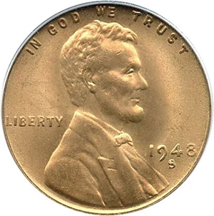 image for: 1948-S 1c PCGS/CAC MS67 RD