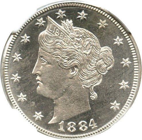 image for: 1884 5c NGC Proof 66 Cameo