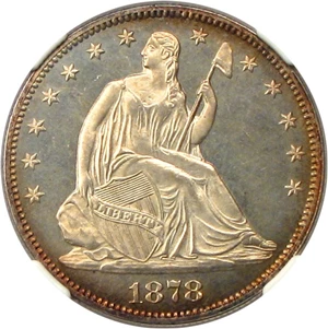 image for: 1878 50c NGC Proof 65