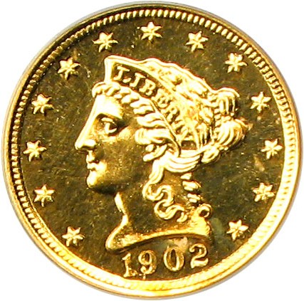 image for: 1902 $2 1/2 PCGS Proof 63