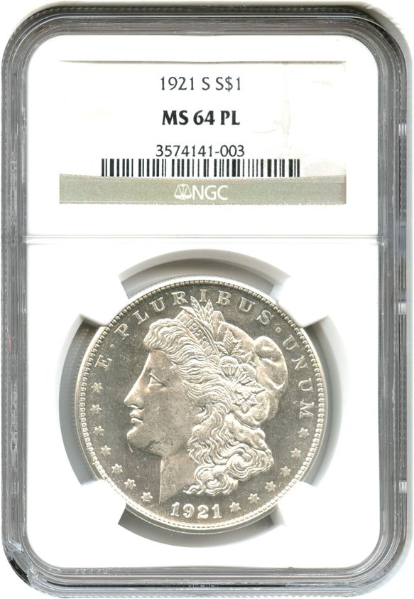 image for: 1921-S $1 NGC MS64 PL