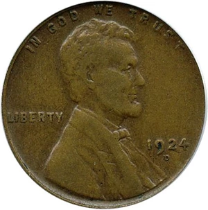 image for: 1924-D 1c PCGS VF30