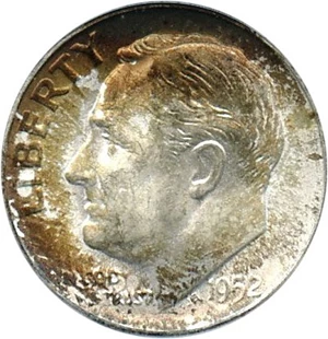 image for: 1952-S 10c PCGS MS67