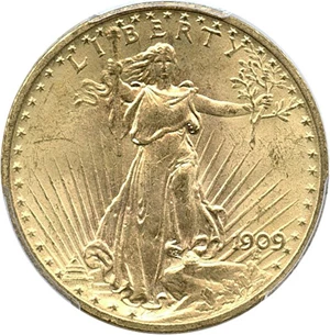 image for: 1909 $20 PCGS MS64