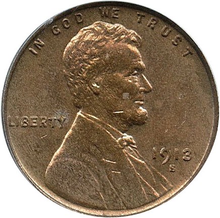 image for: 1913-S 1c PCGS MS64 RB