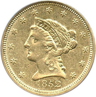 image for: 1852-O $2 1/2 PCGS/CAC AU53