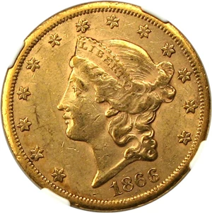image for: 1866-S $20 NGC/CAC XF45 (Motto)