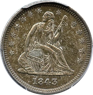 image for: 1843 25c PCGS/CAC MS64