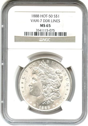 image for: 1888 $1 NGC MS65 (VAM-7, DDR Lines)