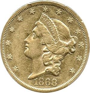 image for: 1868 $20 PCGS/CAC XF45