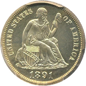 image for: 1891 10c PCGS Proof 65 Cameo