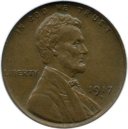 image for: 1917-D 1c PCGS AU58