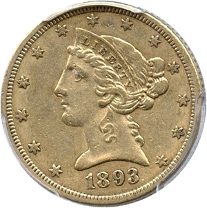image for: 1893-CC $5 PCGS XF45