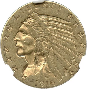 image for: 1916-S $5 NGC AU50
