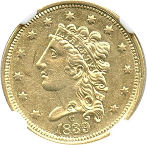 image for: 1839-C $2 1/2 NGC AU58