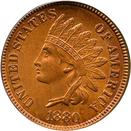 image for: 1880 1c PCGS MS65 RD
