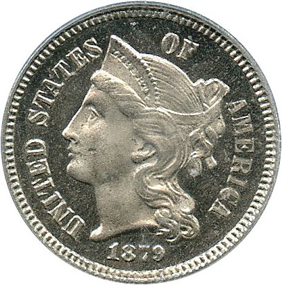 image for: 1879 3cN PCGS/CAC Proof 64 Cameo
