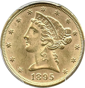 image for: 1895 $5 PCGS/CAC MS63+