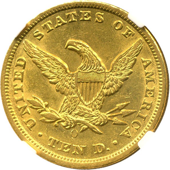 image for: 1854-O $10 NGC AU55 (Small Date)