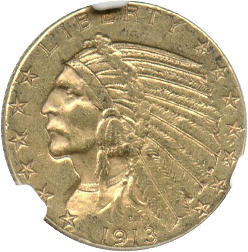 image for: 1913-S $5 NGC AU55